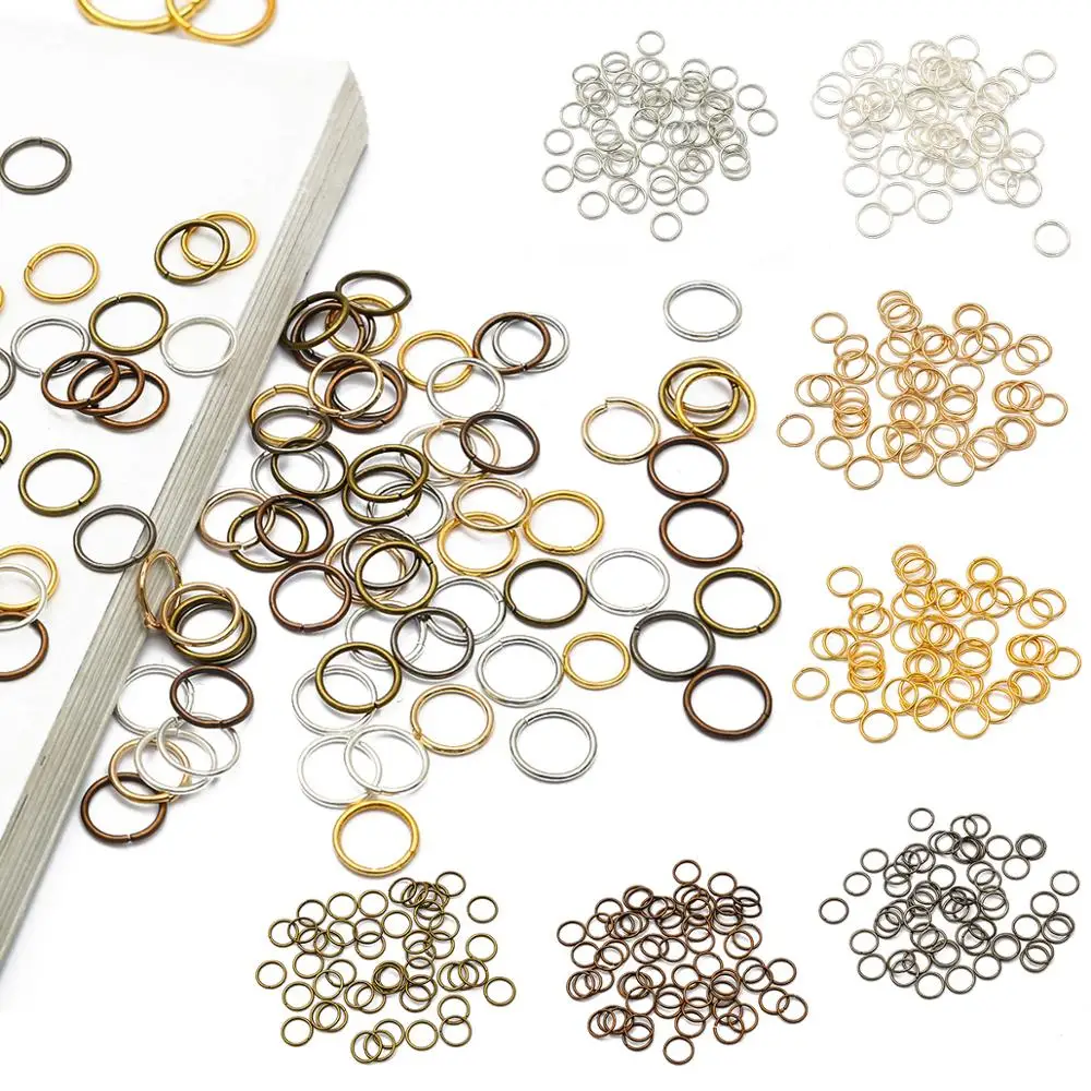 5-500pcs/lot 3-20mm Metal Single Loops Open Jump Ring & Split Ring Connectors For DIY Jewelry Making Findings Supplies