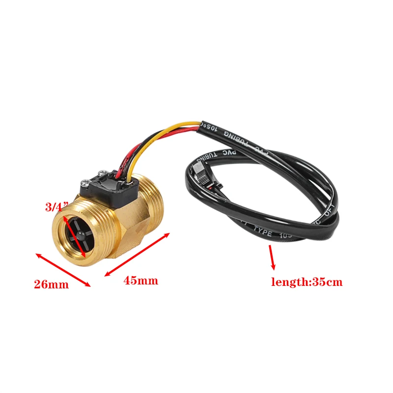 Flow Sensor G3/4" DN20 Copper Hall Effect Liquid Water Flow Sensor Switch Flow Meter|Flow Sensors| - AliExpress