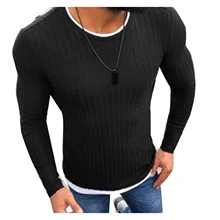 

NEW Fashion Plus Size Men Sweater Top Color Block Patchwork O Neck Long Sleeve Pullover Knitted Sweater For Men's Clothings