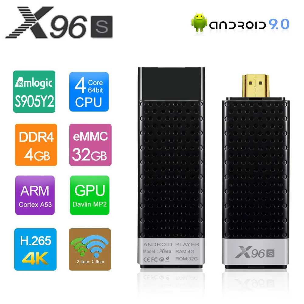 ТВ приставка X96S на Android 8 1 4 + 32 ГБ четырехъядерный процессор Amlogic S905Y2 4K|ТВ-приставки