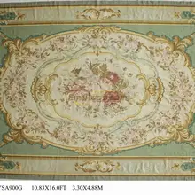 Шерстяные Ковры Обюссон 330 см X 488 см 10,83X16 зеленый большой площади gc88aubgc088 YSA987G