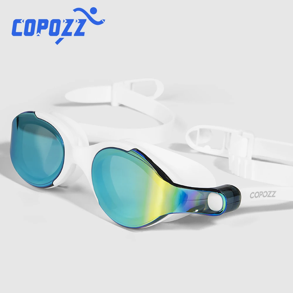 Swimming Goggles COPOZZ Professional HD Swimming Goggles Double Anti-Fog Adjustable Swimming Glasses Silicone Big view goggles For Men Women