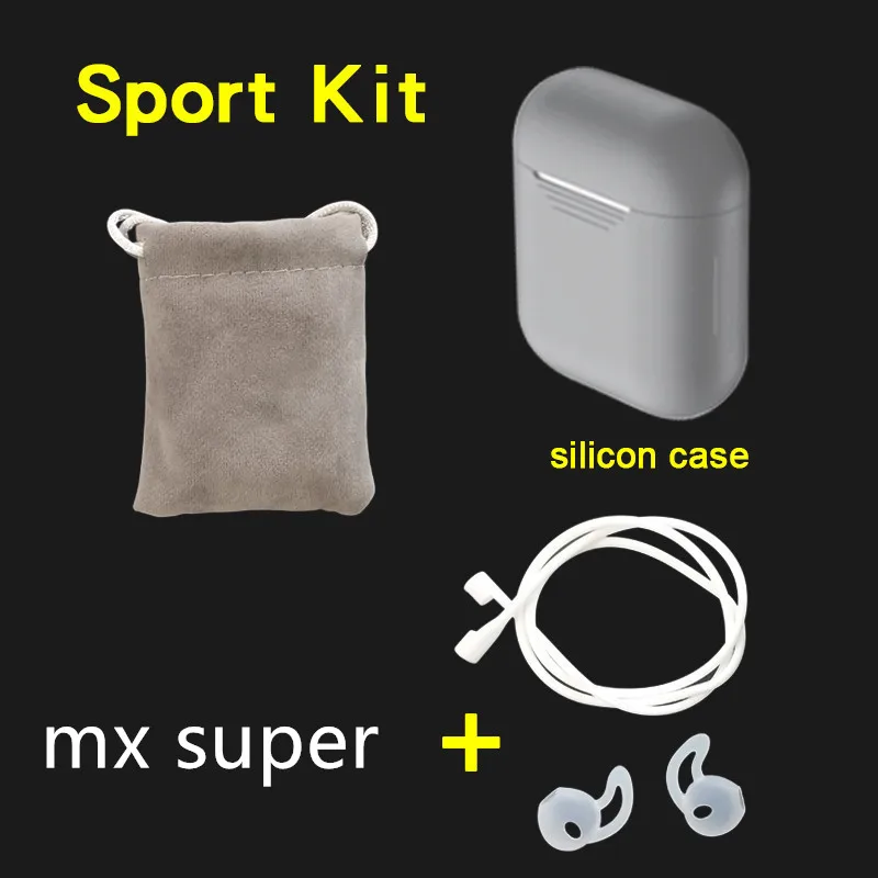 MXSUPER kit gray MX супер изменить имя gps расположение bluetooth наушники в ушной датчик беспроводной зарядки PK i100000 i90000 i1000 i200 i9000 TWS - Цвет: MXSUPER kit gray