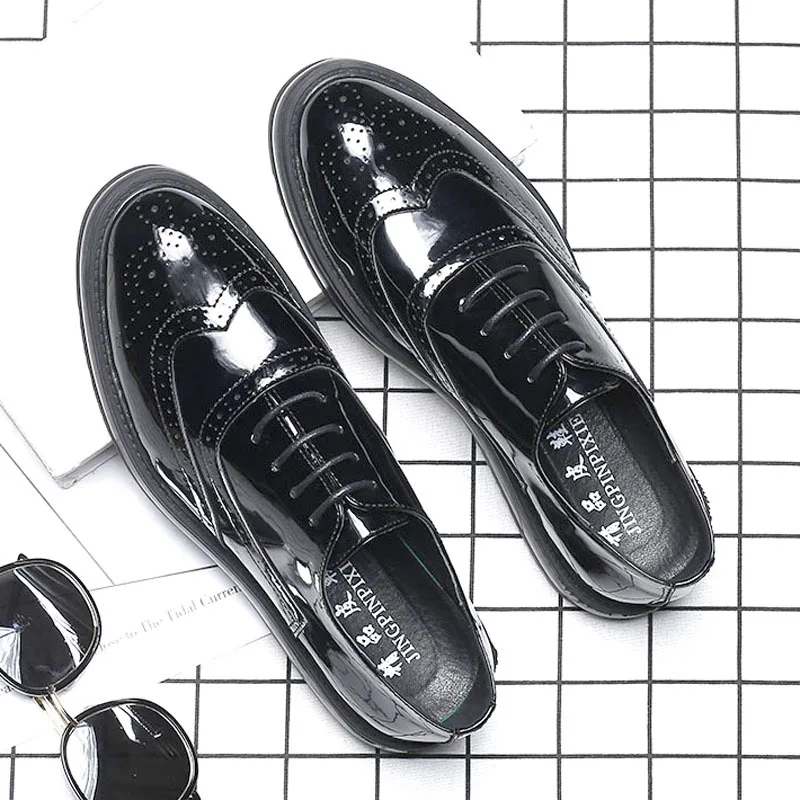 

England MEN'S SHOES England Casual Business Bullock Varved Pointed-Toe Thick Bottomed 12666 Patent Leather-C