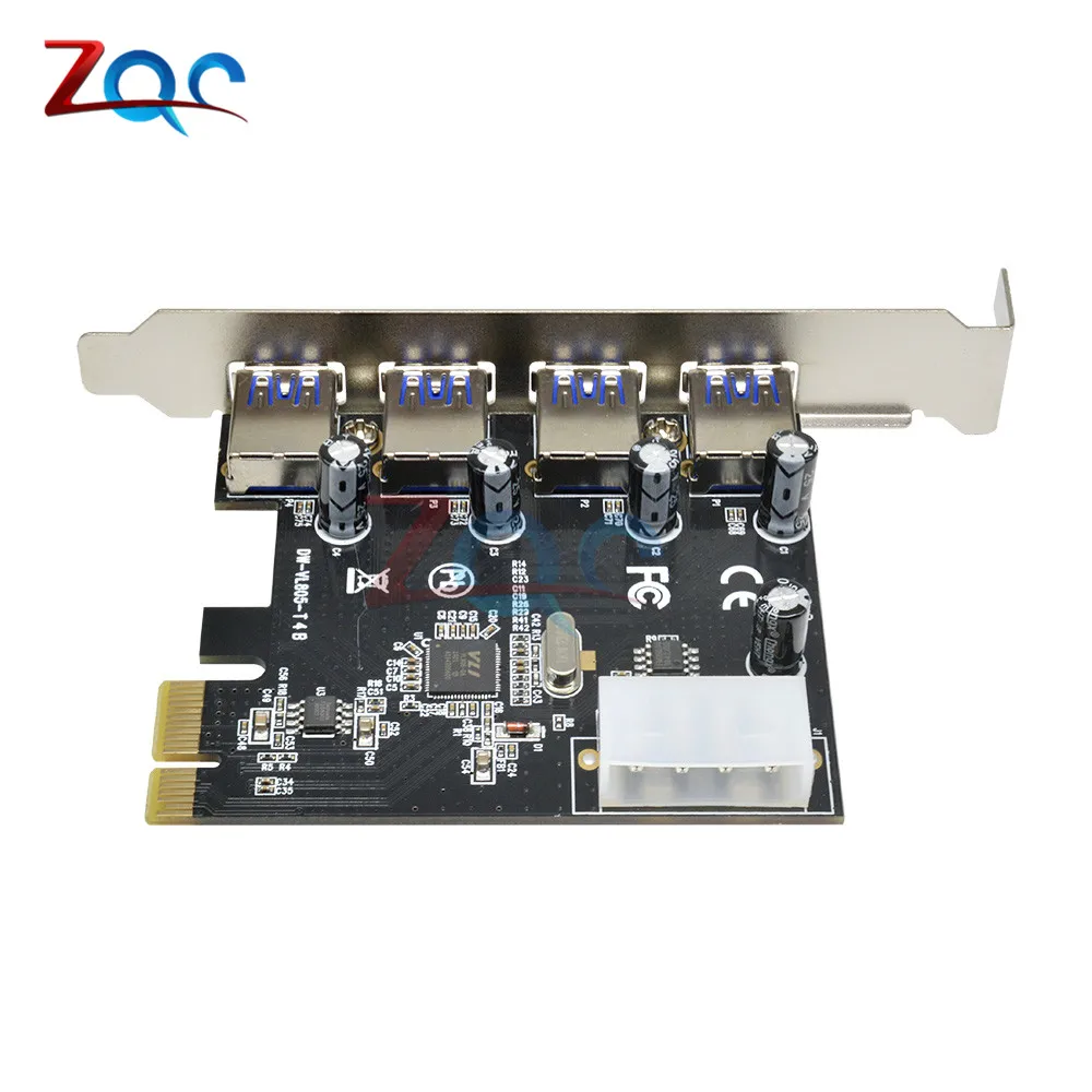 4 порта PCI-E к USB 3,0 концентратор PCI Express карта расширения адаптер 5 гбит/с скорость для компонентов настольного компьютера