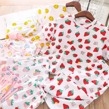 

2020 Summer Girls sets Strawberry t shirt and pants Children's Clothing Wholesale