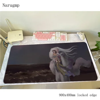 

inuyasha mouse pad locked edge Computer mat 900x400x3mm gaming mousepad large esports padmouse keyboard games pc gamer desk