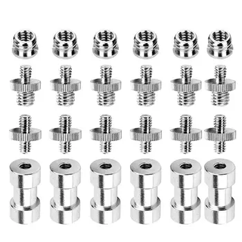

1Set 1/4" and 3/8" Converter Threaded Screws Metal Adapter Mount for Camera/Tripod/Monopod/Ballhead/Light Stand