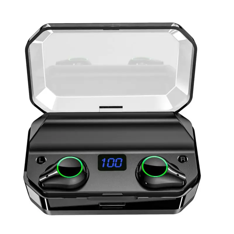 

Auto Power On/ Pairing With Charging Box For Bluetooth 5.0 Touch Headset, Hi-Fi Stereo Sound Wireless Headphone