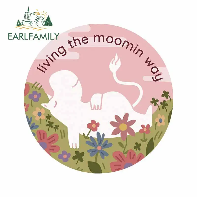 

EARLFAMILY 13cm x 13cm for Live The Moomin Way Car Stickers Waterproof Vinyl Scratch-proof Custom Printing Window JDM Decal