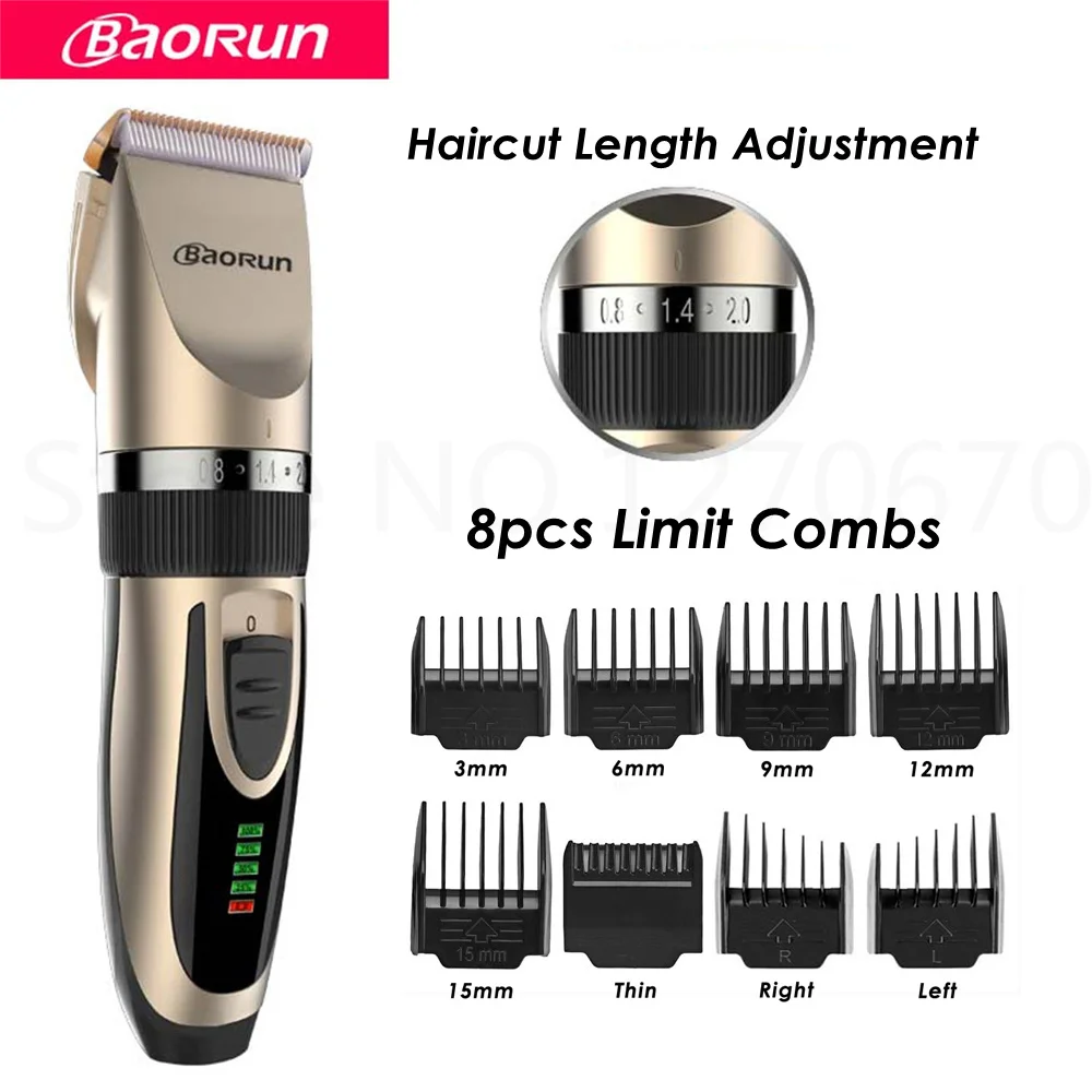 BaoRun Dog Clippers Dogs Grooming Clipper Shaver USB Rechargeable Professional Pet Cat Hair Trimmer Low-Noise Haricut Machine pet clipper dog hair trimmer pet hair trimmer dog clipper