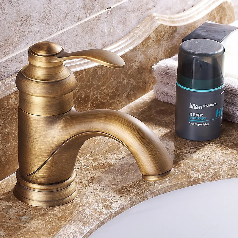 Bathroom Faucet Antique Bronze Finish Solid Brass Basin Sink Faucets