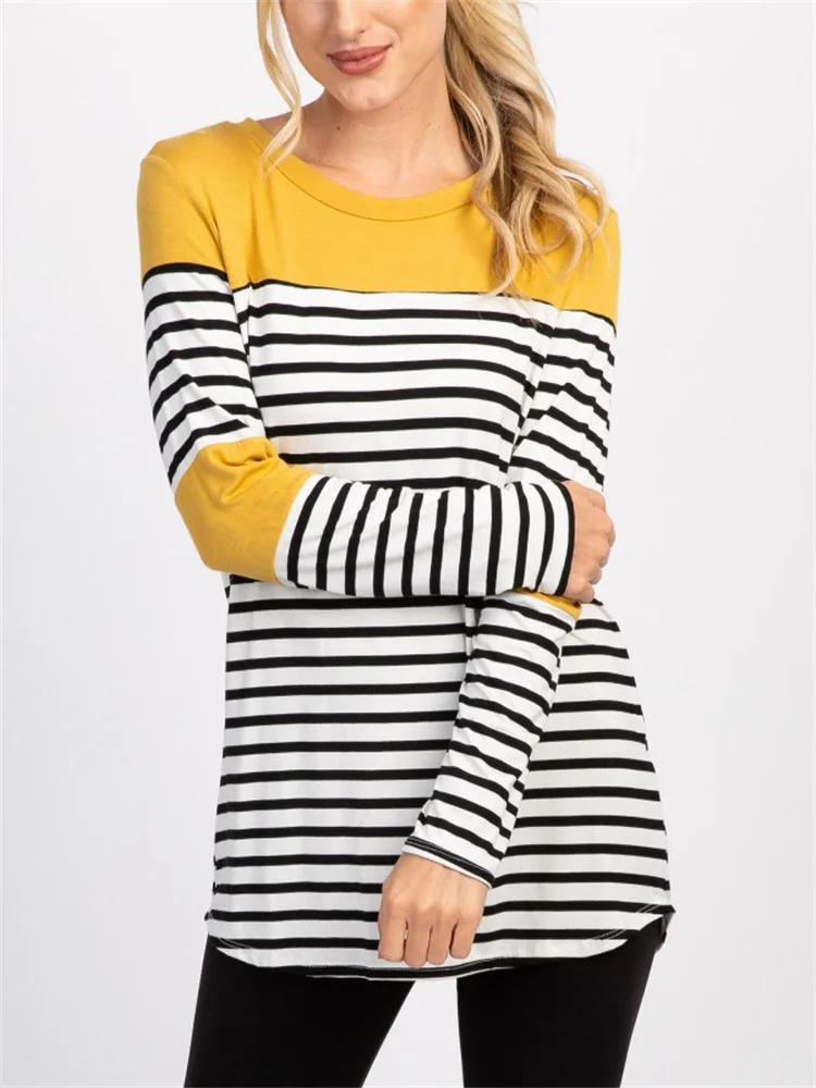 maternity dresses Pregnant dress gravida dress maternity dresses Round collar striped T-shirt hotel del luna maternity clothing