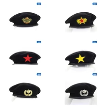 Новая женский шерстяной теплый берет шапка Кепка с красной звездой Мужская мода уличный стиль зимние шапки для сохранения тепла Кепка s