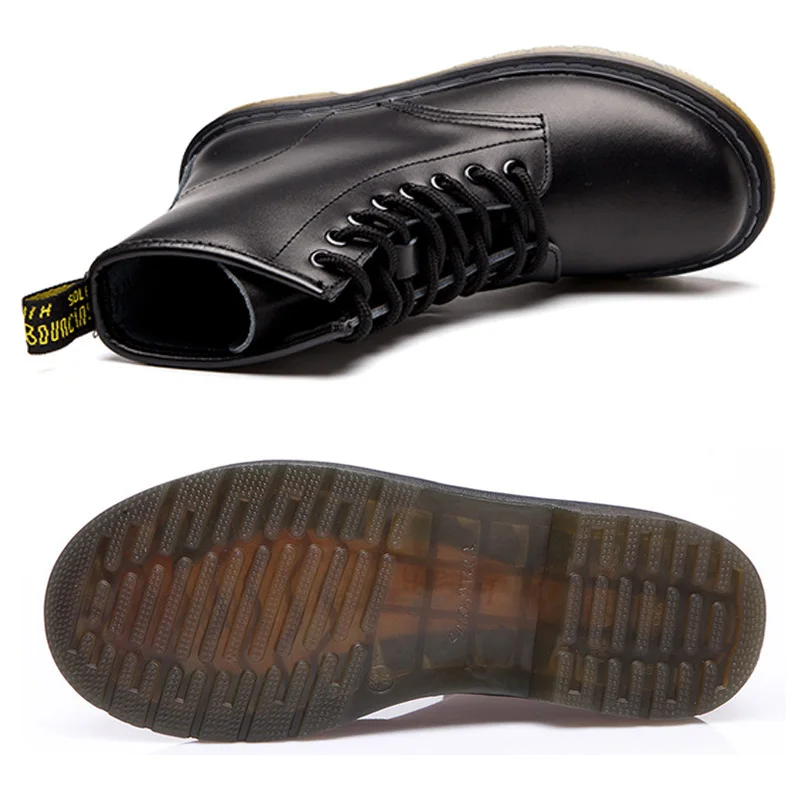 Skup Buty damskie Martin buty oryginalne skórzane kowbojskie botki damskie buty zimowe kobieta Punk buty białe buty Plus rozmiar 42 43