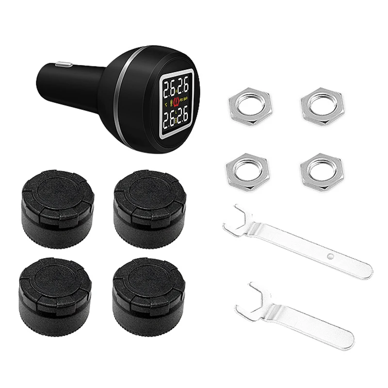 Новая D580C-TL система контроля давления в шинах TPMS и температуры с USB разъемом 4 внешних датчика