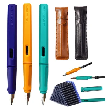 

New Jinhao Fountain Pen 619 Ink Pens Plastic Frosted Penholder Stylo Plume Vulpen Stilografica Student Stationery Gift Pen