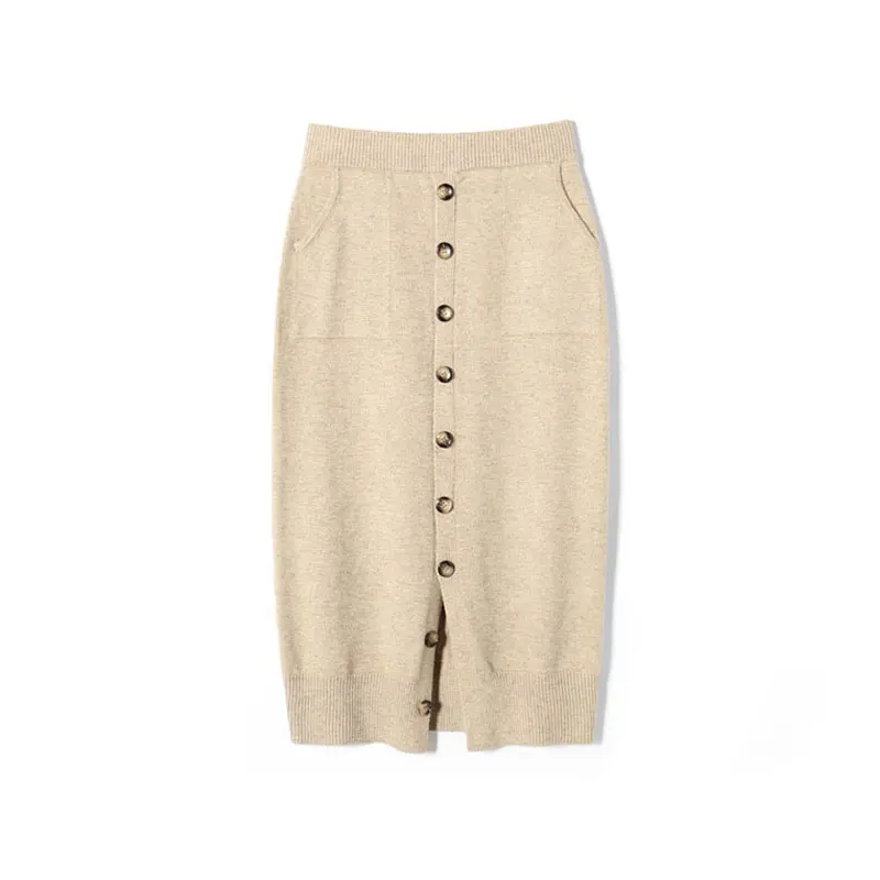Faldas Mujer Женская юбка Kint облегающая юбка Женская Повседневная прямая юбка Сексуальная миди юбка женская однотонная пуговица Jupe Femme Saia