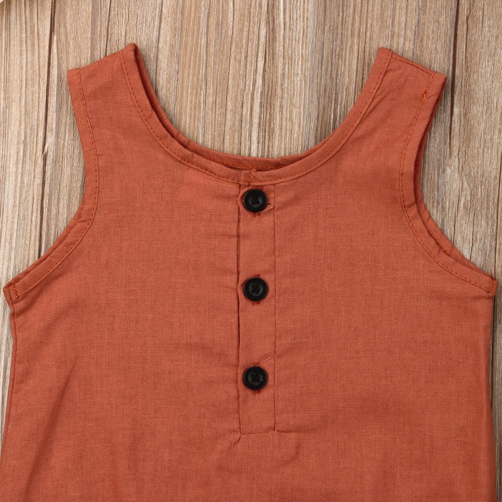 0-18 Months Summer Newborn Baby Girl Boy Clothes Cotton&linen Romper Bodysuit Outfits Set