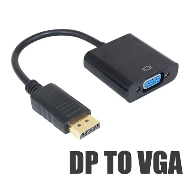 100 개/몫 DP VGA 어댑터 DisplayPort VGA 변환기 DP 케이블 어댑터 남성 1080P HDTV 모니터 MacBook 프로젝터