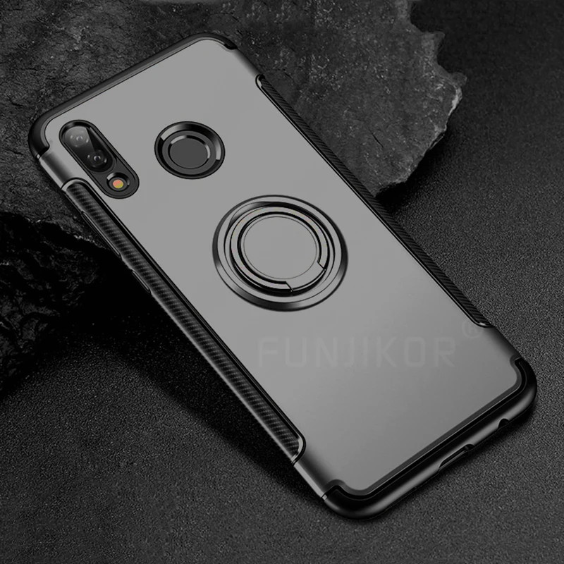 Gray Автомобильный держатель кольцо Гибридный ПК чехол для huawei Nova 3i 3 P30 P20 P10 Pro mate 20 Lite Honor 10 10i 9 8X8 S 7X P Smart Plus крышка - Цвет: Gray