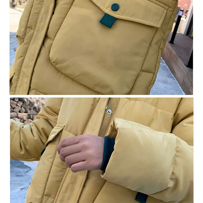Женские парки с большими карманами, женские пальто, одежда, теплая куртка, зимние парки, длинная верхняя одежда, модная женская шапка 442