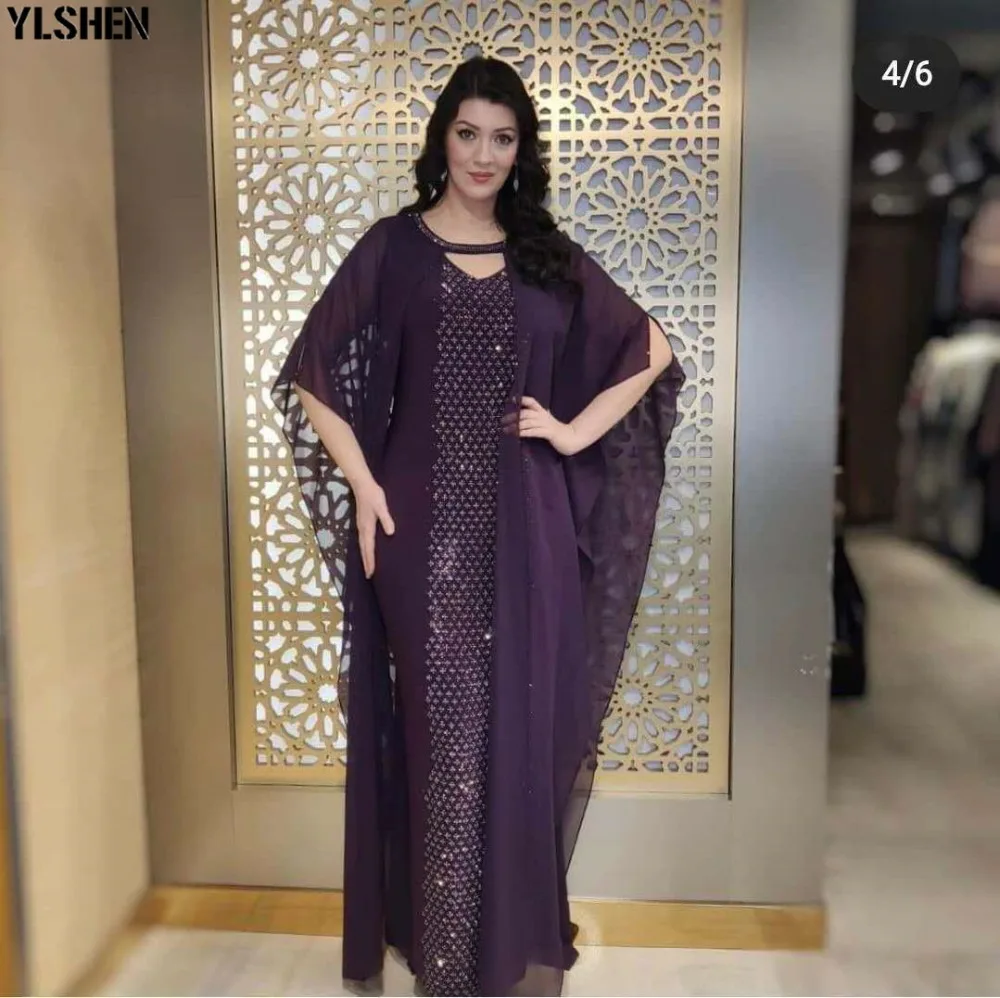 2 Piece African Design Dashiki Dress Sequined Diamonds Abaya Maxi Dresses Bazin Vintage Muslim Robe Gowns Africa Sexy Lady Party 05