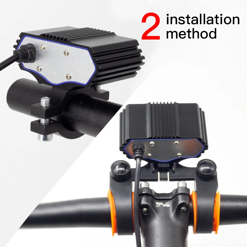 Onature Powerful Electric Bike Light 1000 Lumens 12-72V Input E Bike Headlight Aluminum Housing 3xT6 LED Head Light for eBikes