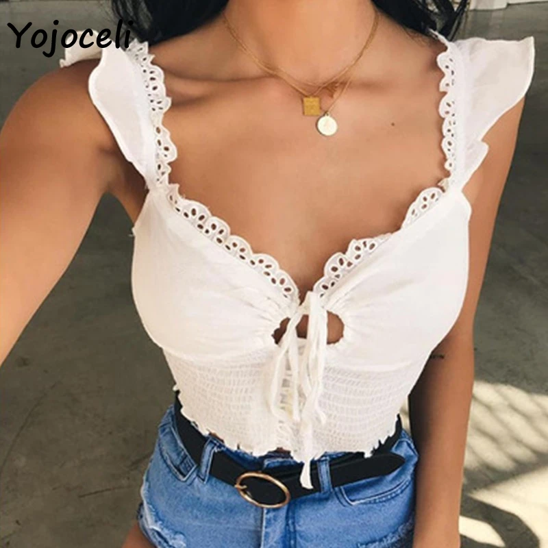 Yojoceli, женская рубашка с цветочным принтом, Топики, женские топы с оборками, квадратная горловина, бант, обрезанная рубашка, Женская топика, весна-лето