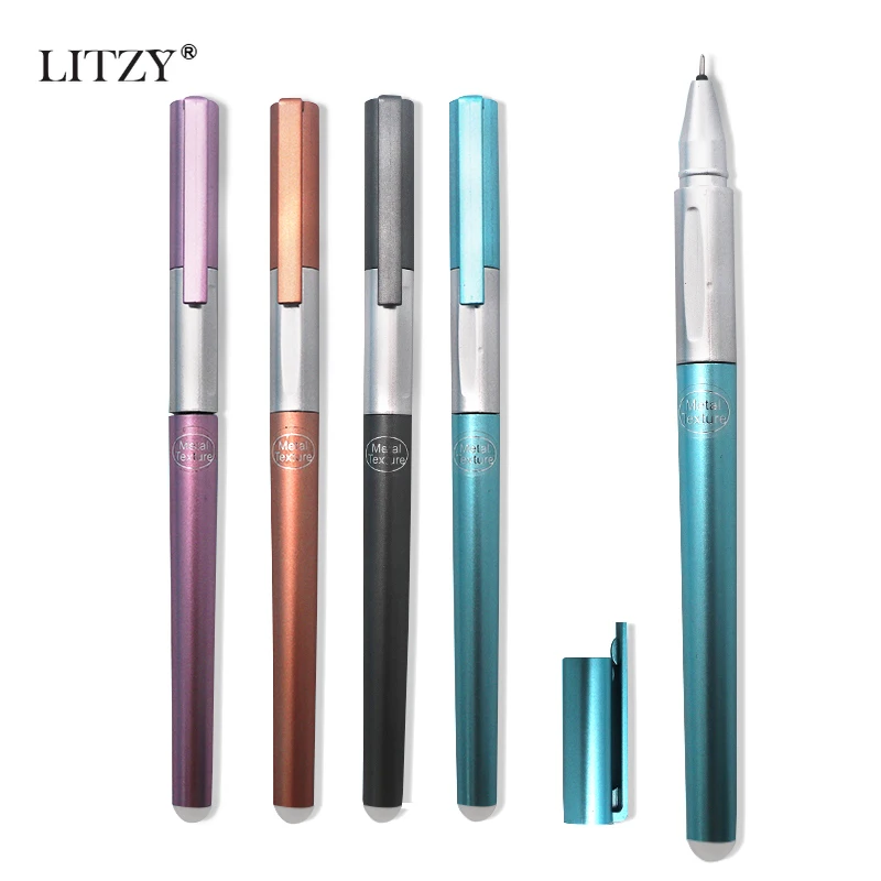 

4Pcs/Set Luxury Style Erasable Pen Handle 0.38mm Blue/Black Ink Refill Gel Pen for School Office Supplies Fashion Stationery