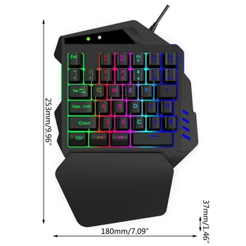 

V500 35 Keys RGB Left Hand Gaming Keyboard Analog Controller Input One-Handed