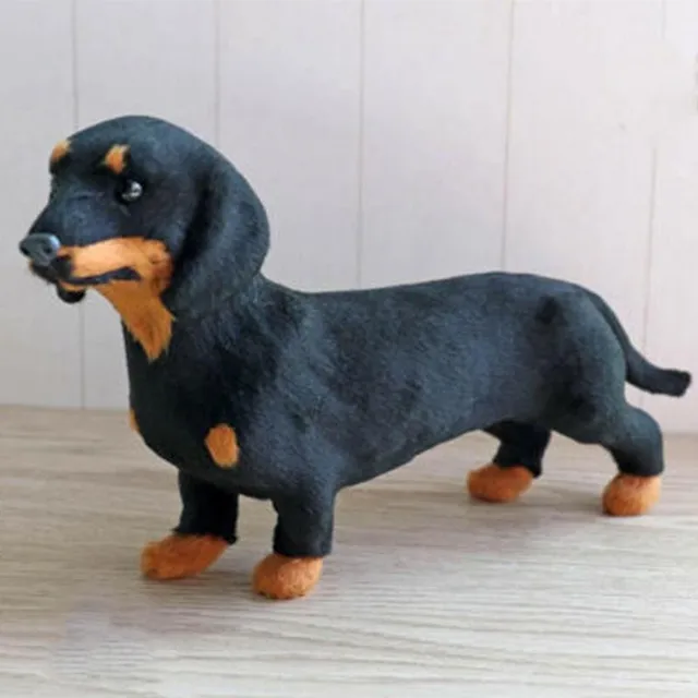 Realistic Dachshund Simulation Black Dog Toy Animal Dog Cute Puppy Dog Children Gift At Home Decoration Husky Dachshund 3