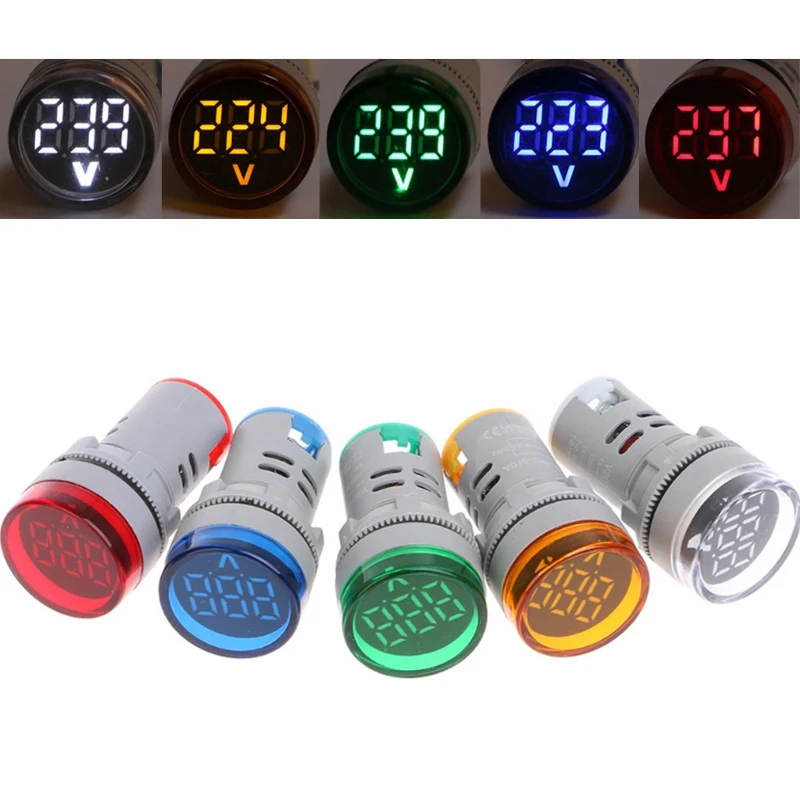 

LED Digital Display Gauge Volt Voltage Meter Indicator Signal Lamp Voltmeter Lights Tester Combo Measuring Range for Auto/Moto