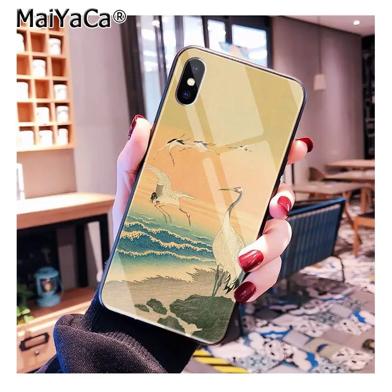 Чехол для телефона MaiYaCa kiyo-e в японском стиле из закаленного стекла для iphone 11 Pro XR XS MAX 8X7 6S 6 Plus