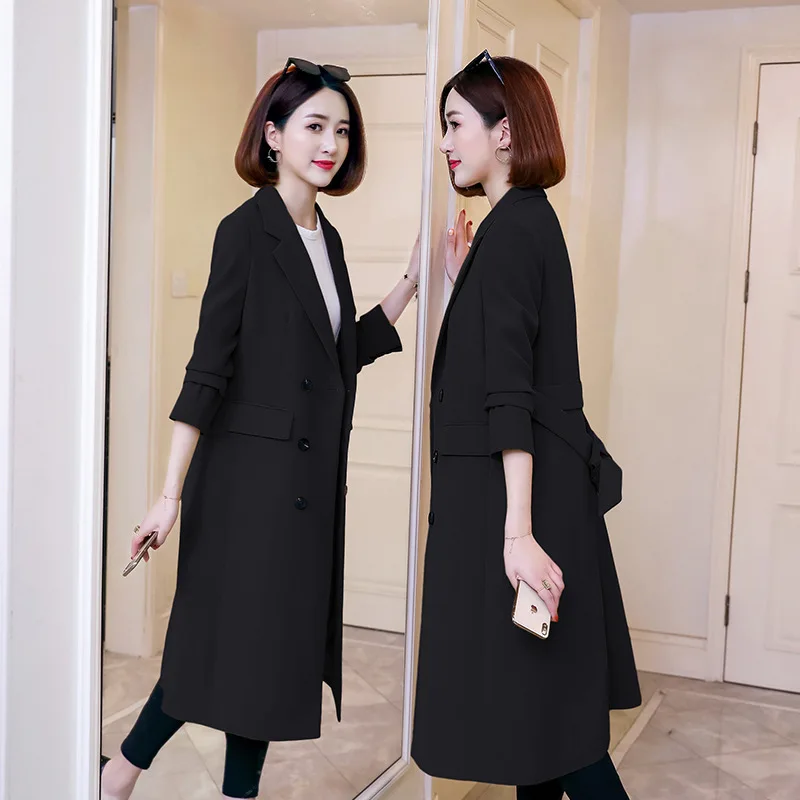 

Trench Coat Fashion Comfortable Single Breasted 2019 Autumn Mid-length Elegant