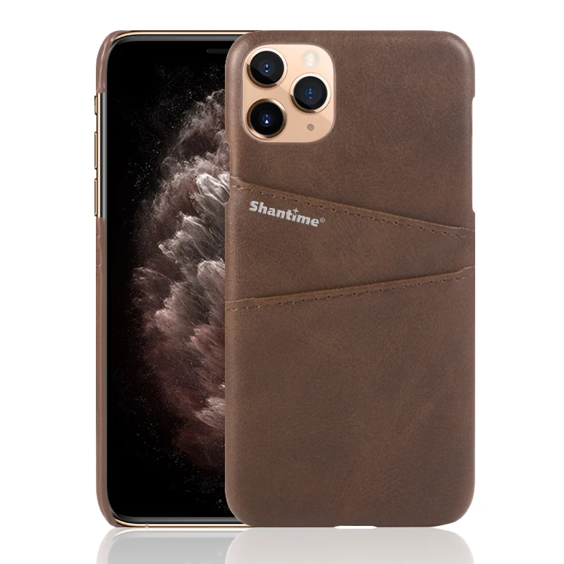 Роскошный Винтажный чехол из искусственной кожи для iPhone 11 Pro, чехол для телефона iPhone 11 Pro Max, слот для карт, чехол для iPhone 11 - Цвет: Brown