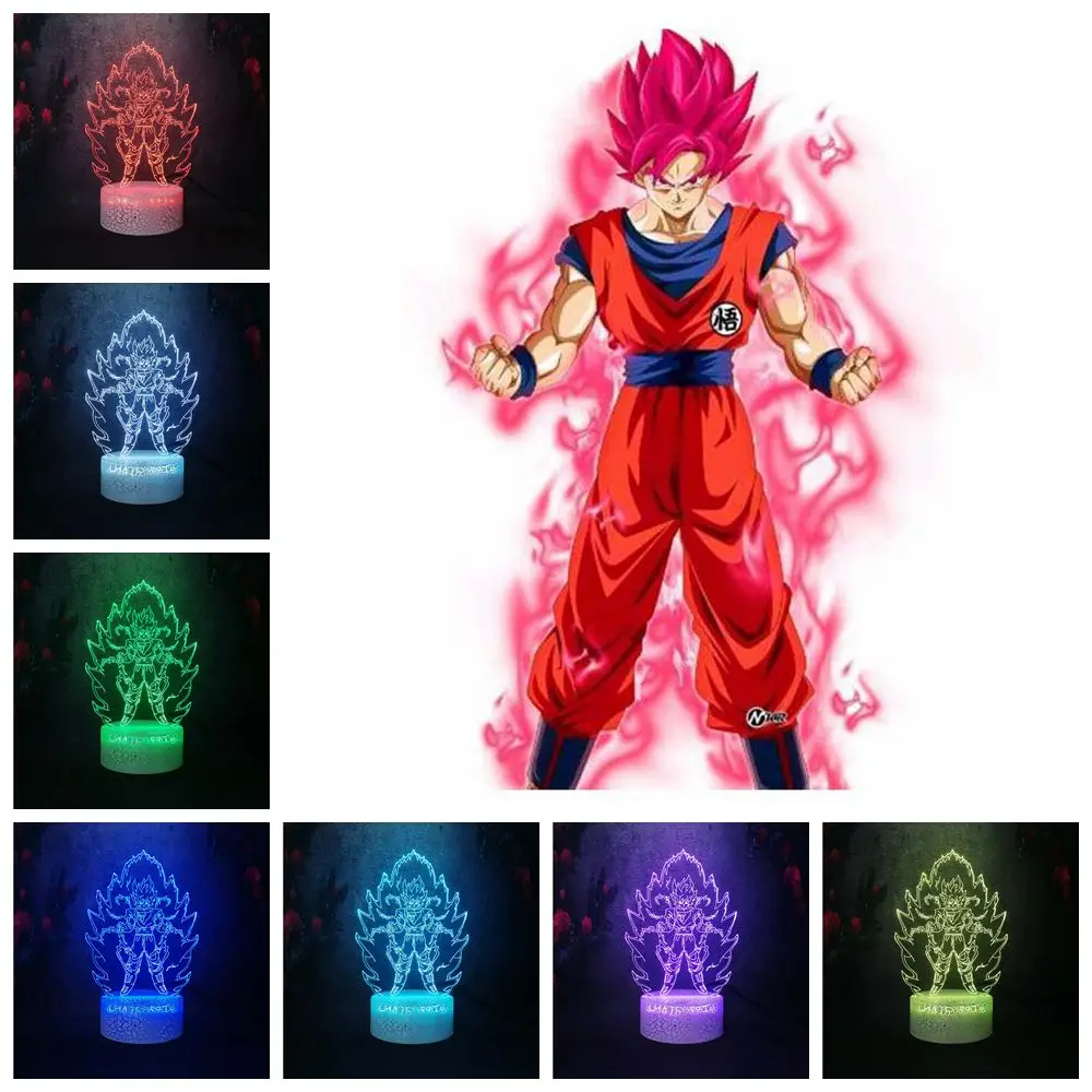 Настольная лампа Dragon Ball Saiyan son Wukong Anger цветная градиентная Скандинавская