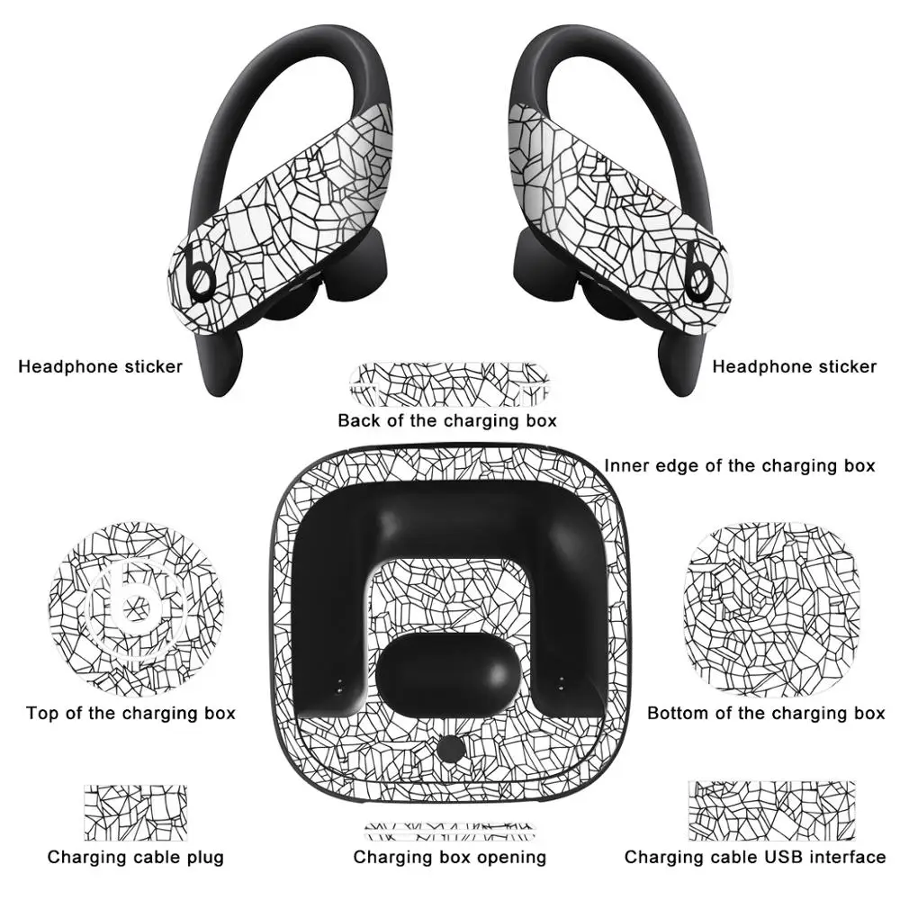 YCSTICKER Newest Bluetooth Headphone Sticker For Beats Powerbeats Pro Dust proof Decorative Protective Earphone Film Cover
