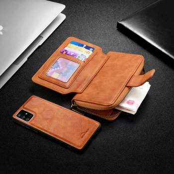 

Leather Wallet Case For Xiaomi Redmi Note 9s 9 8T 8 8A 7A K20 MI Note 10 9T Magnetic Detachable Zipper Flip Case Card Slots Hold