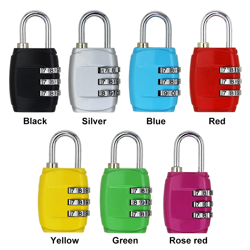 Resettable Combination For Luggage 3 Digital Mini Zinc Alloy Irregular Oval Multifunctional Backpack Travel Password Padlock