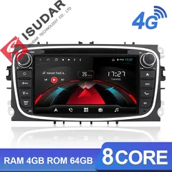 Isudar H53 Android 2 DIN Авторадио для FORD/Focus/Mondeo/S-MAX/C-MAX/Galaxy Автомобильный мультимедийный плеер gps 8 Core ram 4G 64GB DSP DVR