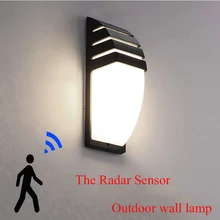 Открытый светодиодный водонепроницаемый настенный светильник радар Датчик движения courty сад крыльцо Светильник 12 Вт Высокая яркость AC85-265V
