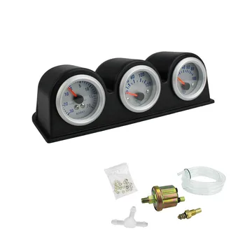 

NEW-Car Triple Gauge Kit Tachometer RPM Water Temperature Gauge Oil Press Pressure Gauge Car Meter