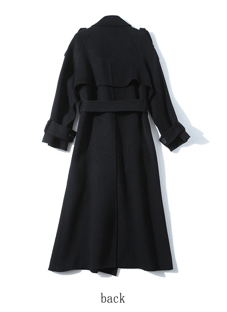 Женский стиль, длинное популярное шерстяное пальто, женская двухсторонняя высококачественная одежда, модное женское осеннее и зимнее кашемировое пальто