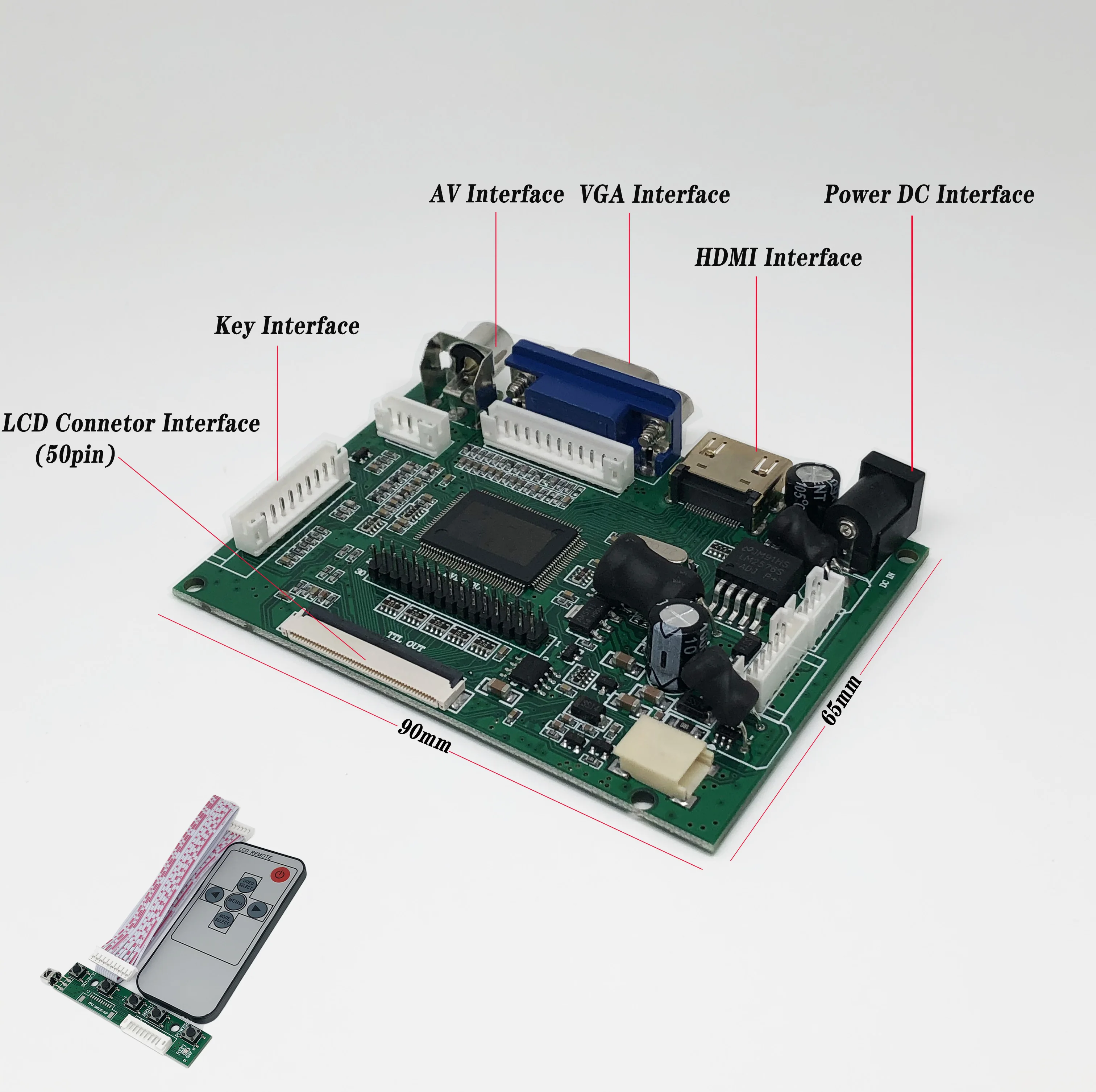1280 кд/м² Φ 720 * ЖК экран с пультом дистанционного управления плата HDMI VGA для