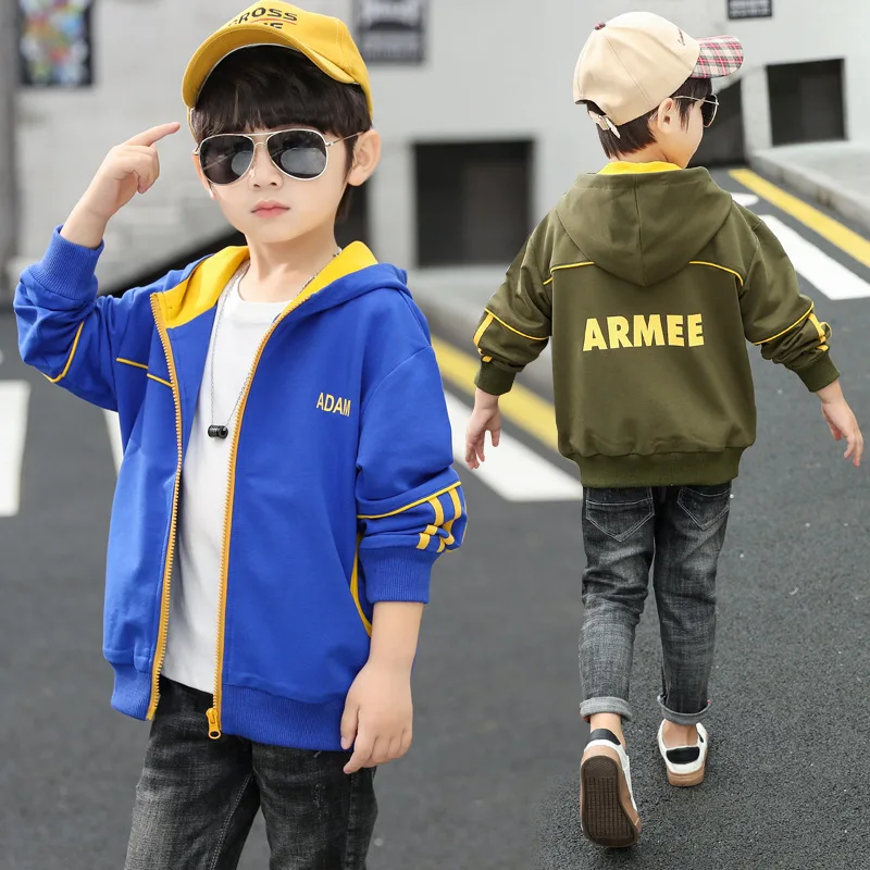 

Childrenswear BOY'S Coat 2020 Spring Clothing New Style 3 KID'S Jacket 5 Big Boy 10 Trench Coat Hooded Raincoat Jacket 12-Year-O