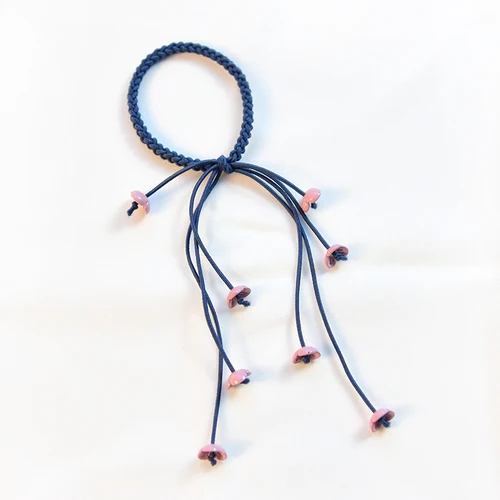 Корея ручной работы веревки для волос девушка Резиновая лента милый галстук для волос три нити эластичная лента для волос для женщин девушки аксессуары для волос - Цвет: Navy