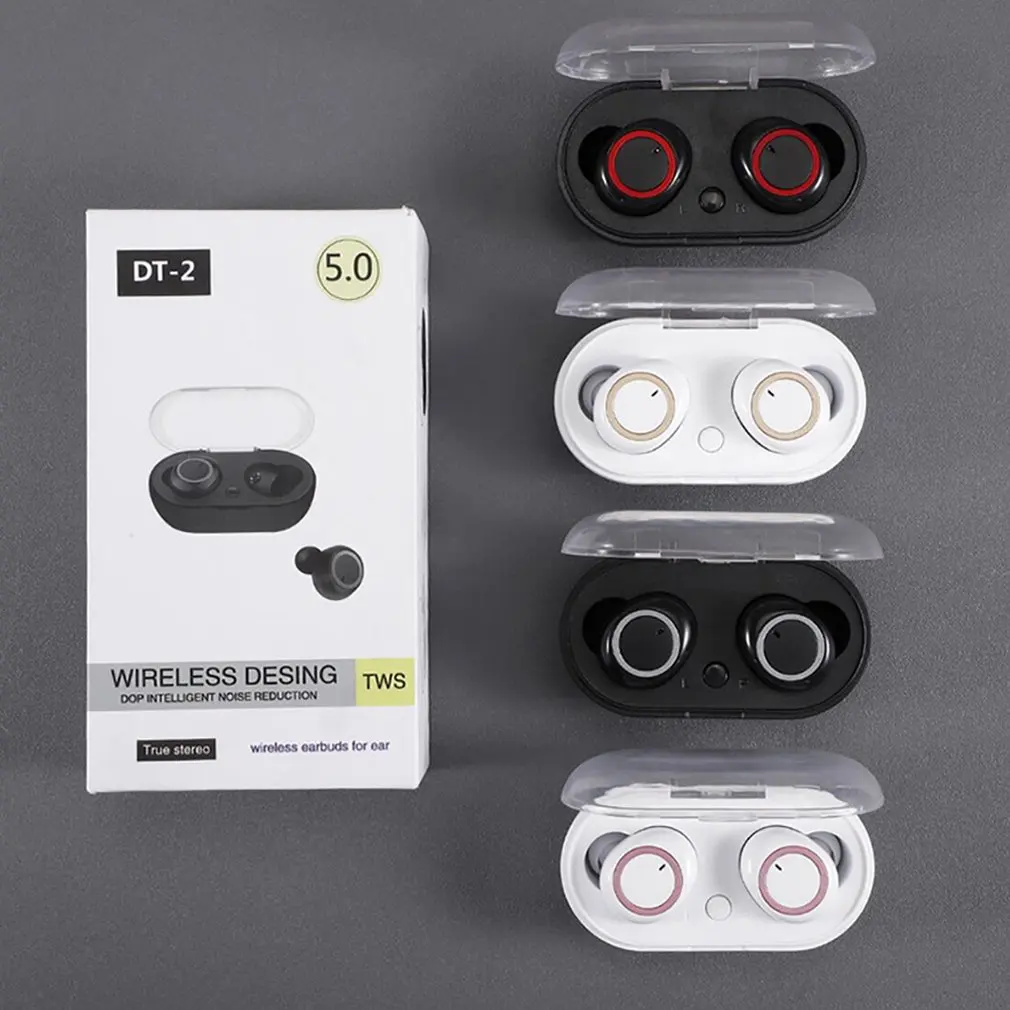 Dt-2 bluetooth наушники 5,0 бинауральные стерео наушники-вкладыши беспроводная гарнитура V5.0 бинауральные звонки музыка наушники спортивные гарнитуры
