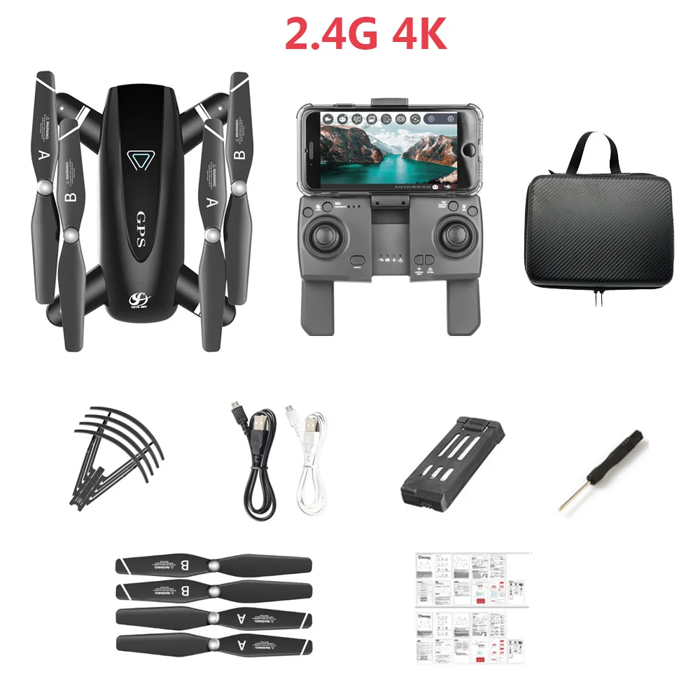 Дрон 4k HD камера gps Дрон 5G WiFi FPV 1080P без сигнала возврата RC вертолет полёт 20 минут Квадрокоптер Дрон с камерой - Цвет: 2.4G 4K