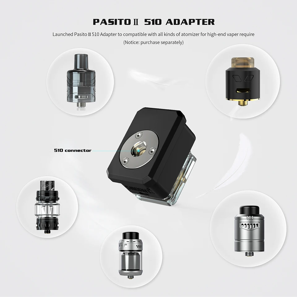 Original Smoant Pasito II 80W vape kit with 2500mAh battery 6ml Cartridge 510 Connector 0.96inch Screen Mod VS Smonat Pasito Kit (14)